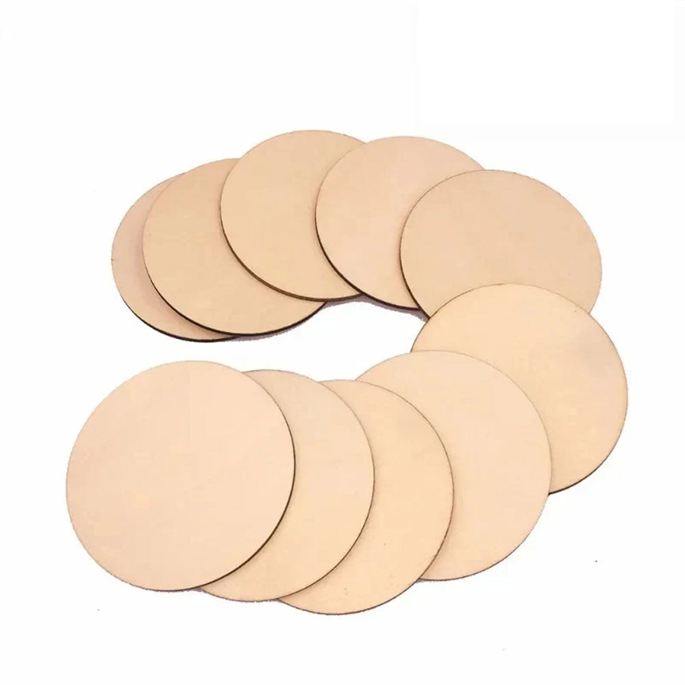 Natural Round Wooden Circle Slices for DIY Crafts