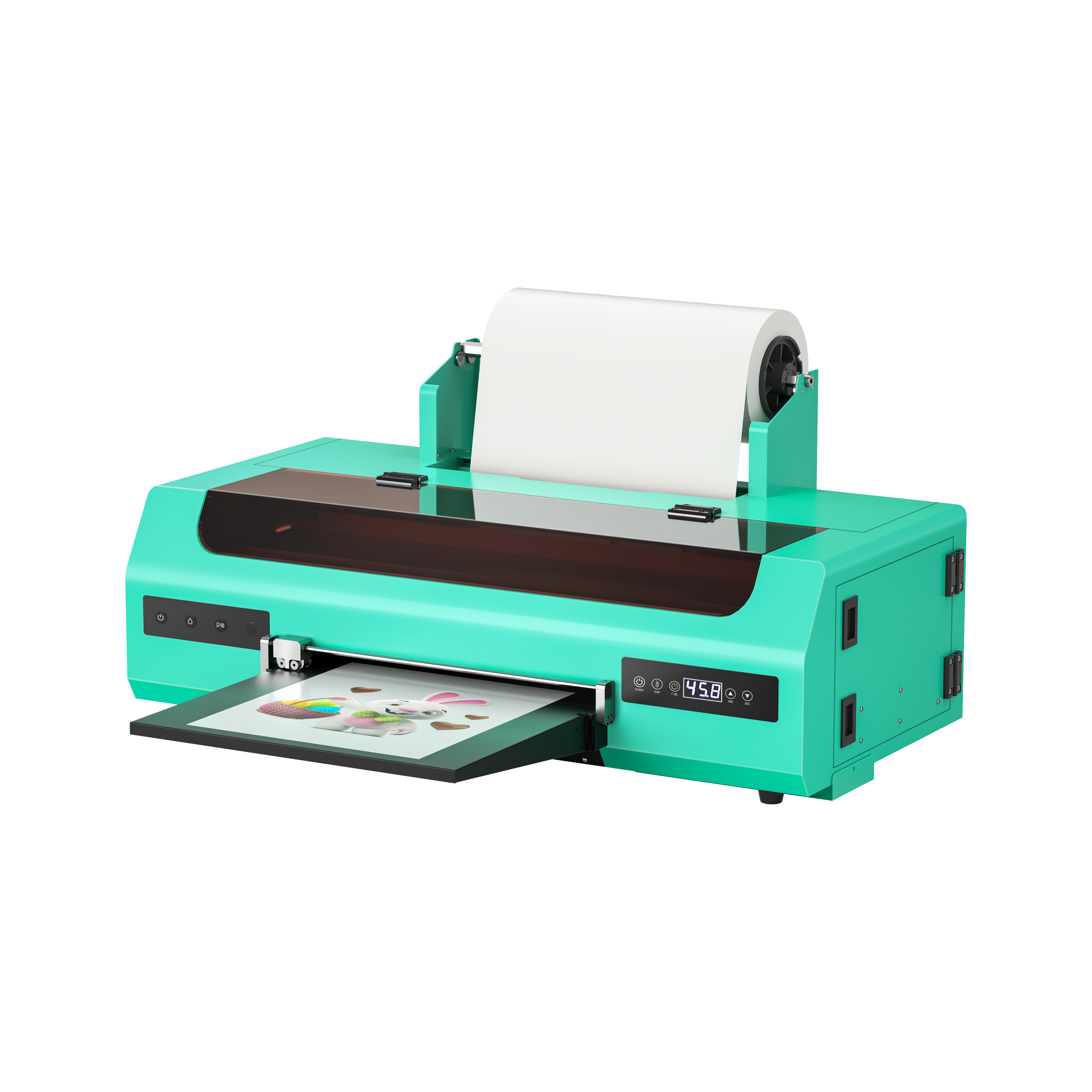 Impresora DTF de 17" de un solo cabezal A3+ R1390 versión de rodillos con aspecto y color únicos
