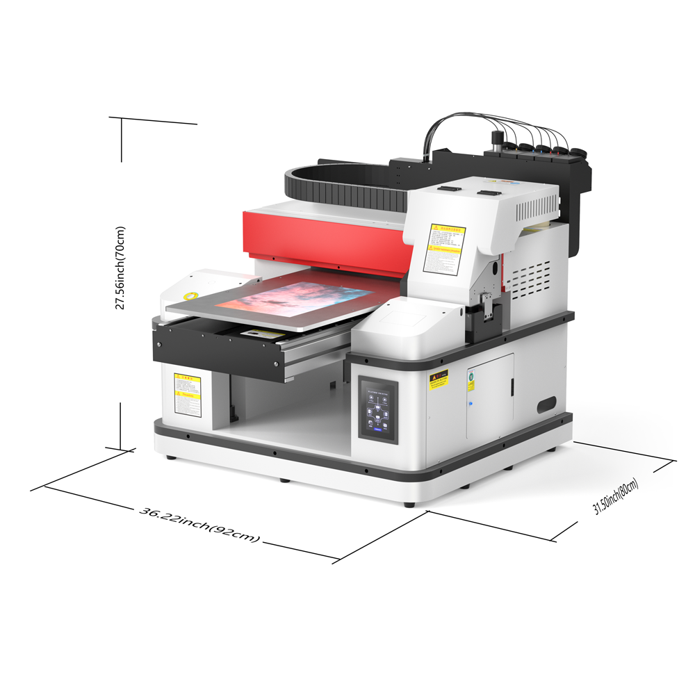 Impresora DTF de 24 pulgadas (24.0 in) Directa a la Impresora  de Película Impresora de Transferencia DTF DTF+Máquina de Agitación  Automática de Polvo Sistema de Impresión DTF (Dual XP600 Cabezas) 