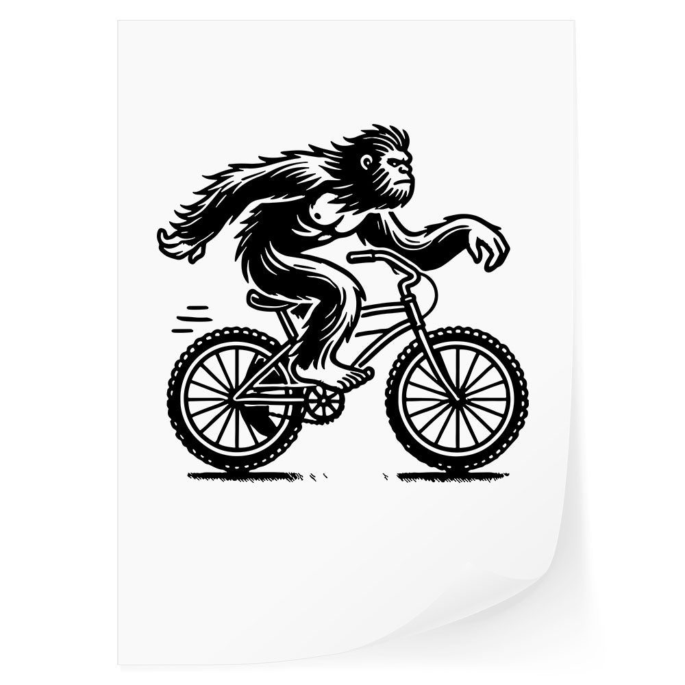 Bigfoot on Bicycle DTF Transfer