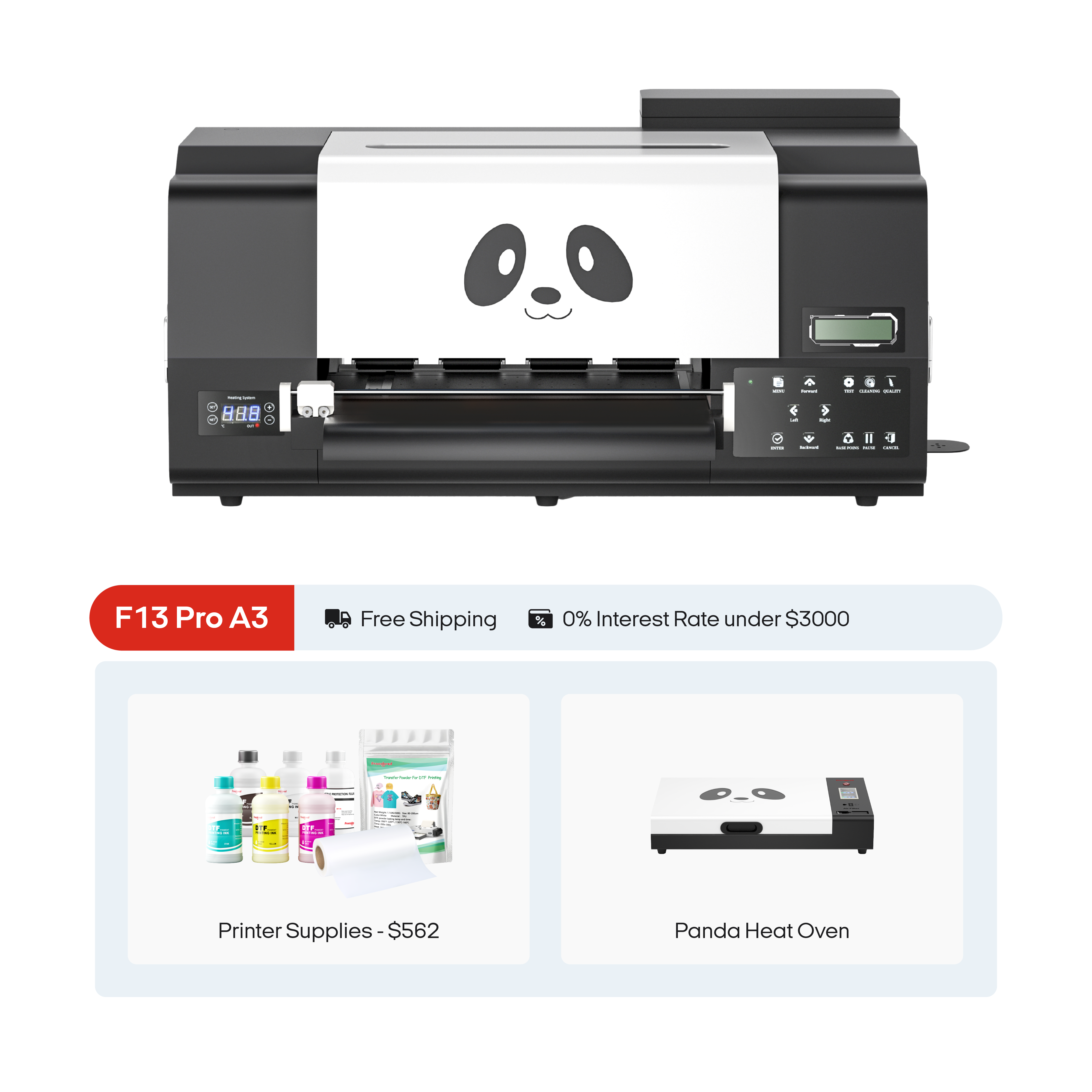 Procolored F13 Pro Panda DTF Printer 13" A3 Dual XP600 & Oven