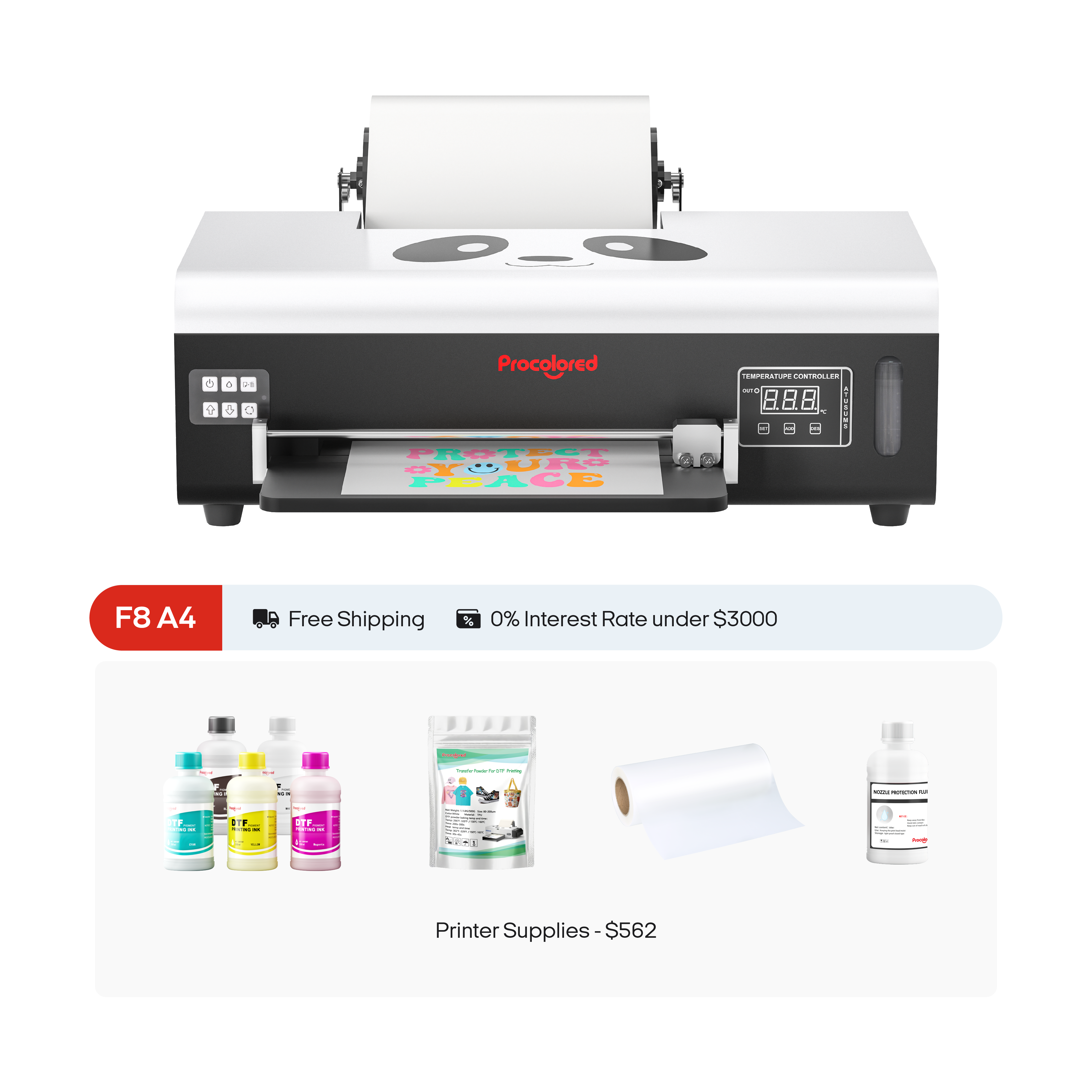 8,2-Zoll-Einzelkopf-A4-DTF-Drucker direkt zum Filmdrucker L805