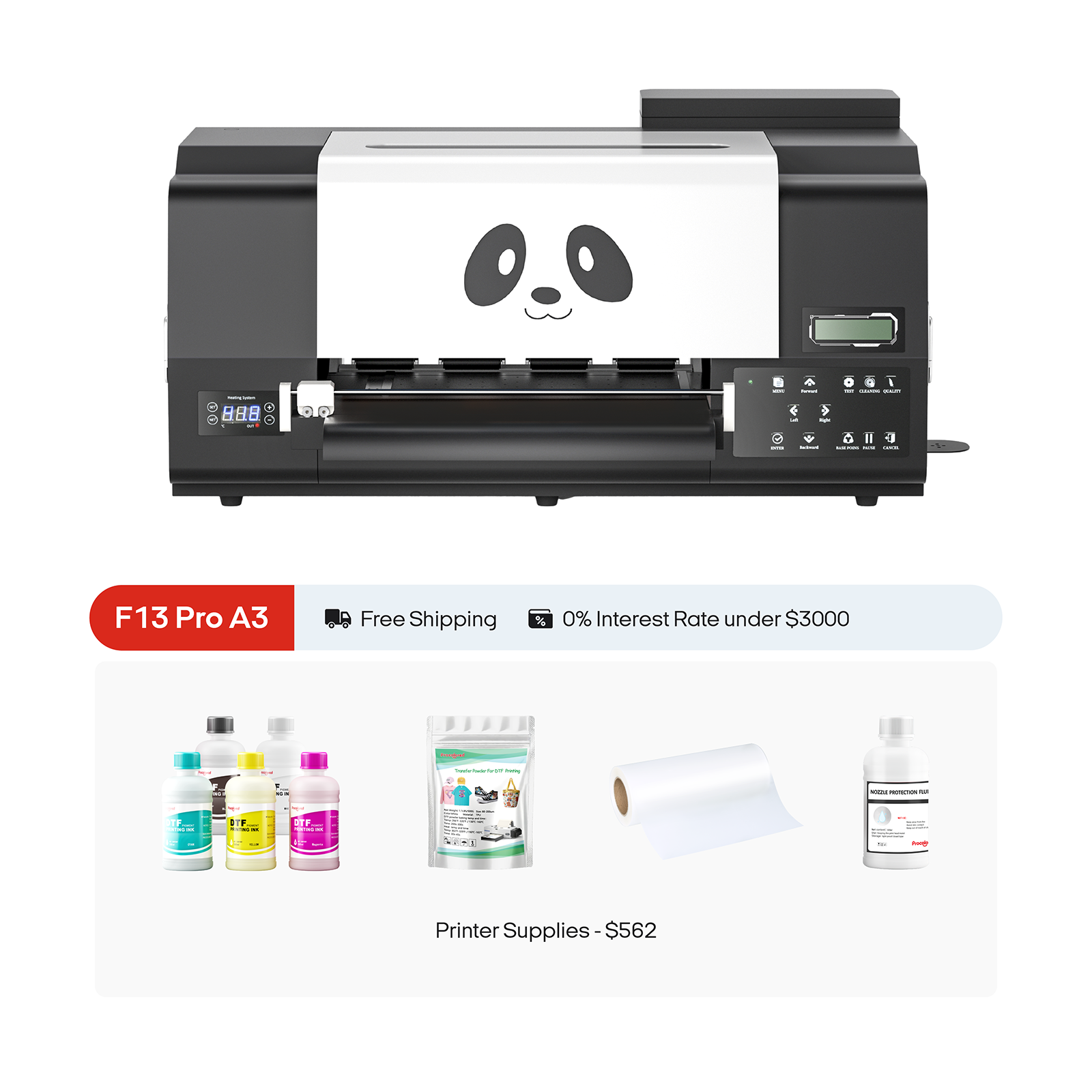 Procolored F13 Pro Panda DTF Printer 13" A3 Dual XP600