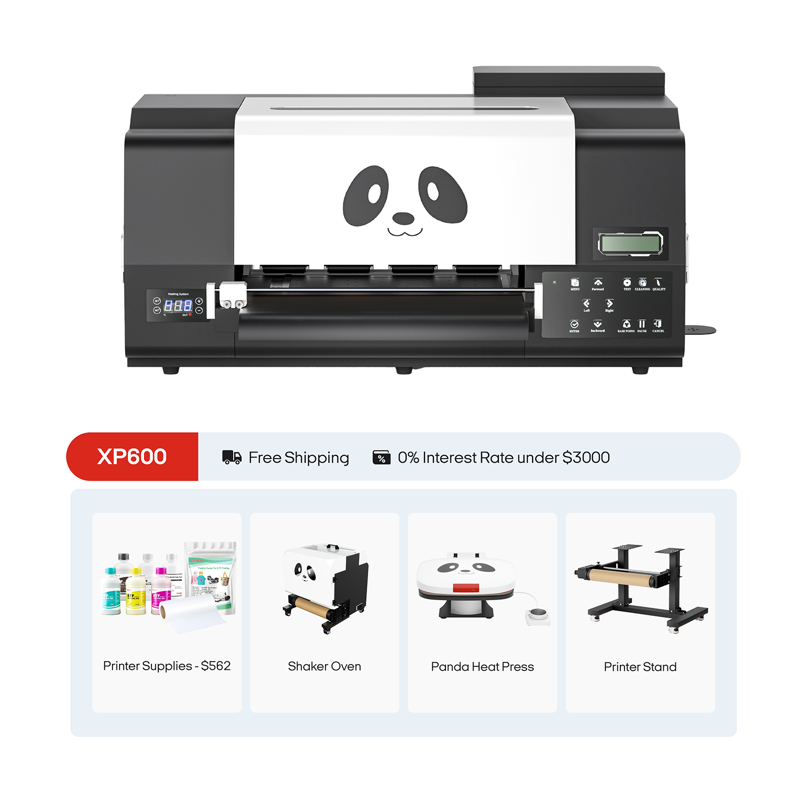 Procolored F13 Pro Panda DTF Printer 13" A3 Dual XP600 & Stand Ultimate Bundle