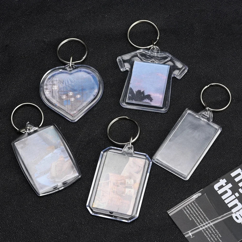 Clear Tassels Acrylic Photo Frame Keychain for DIY