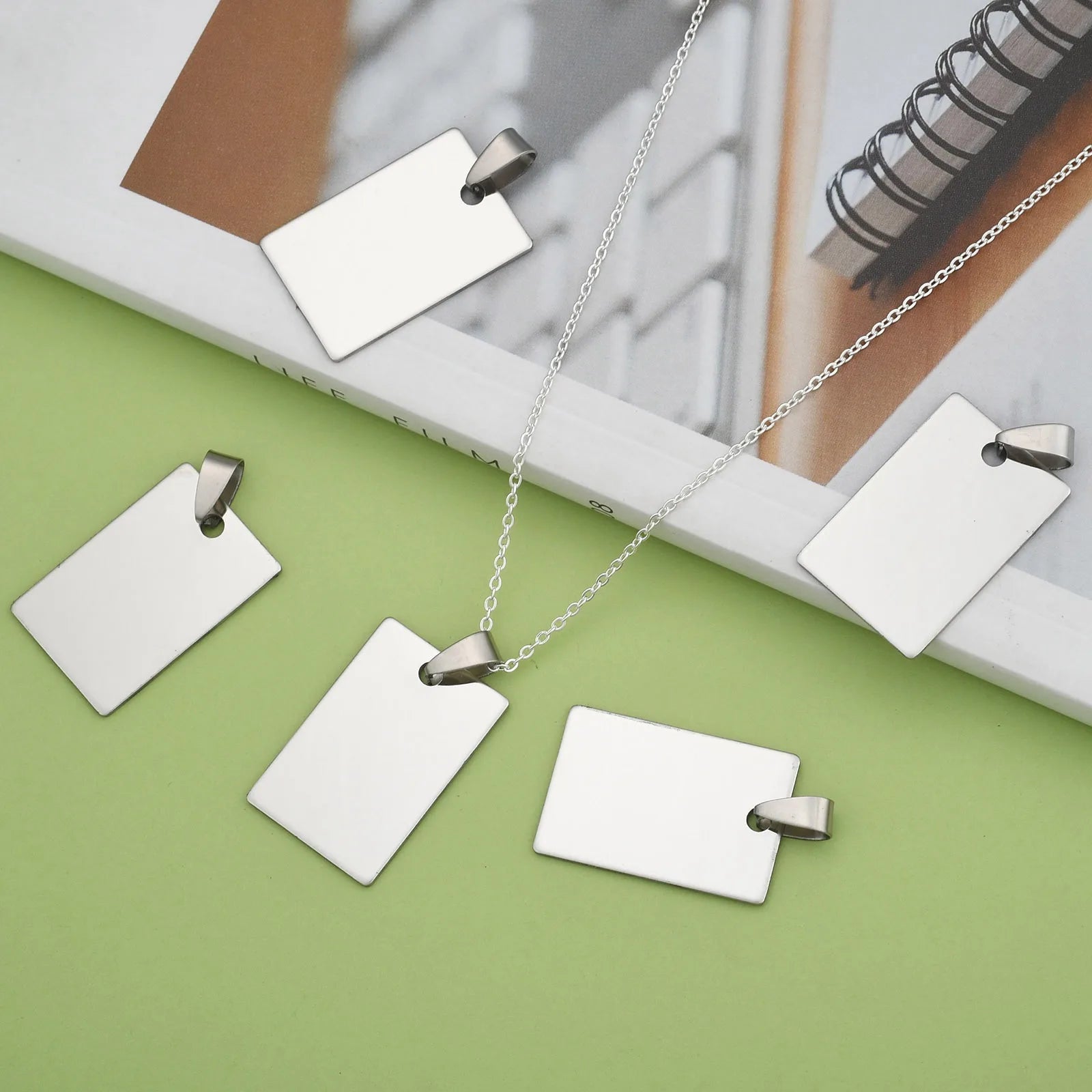 Stainless Steel Rectangle Blank Stamping Tag Pendants