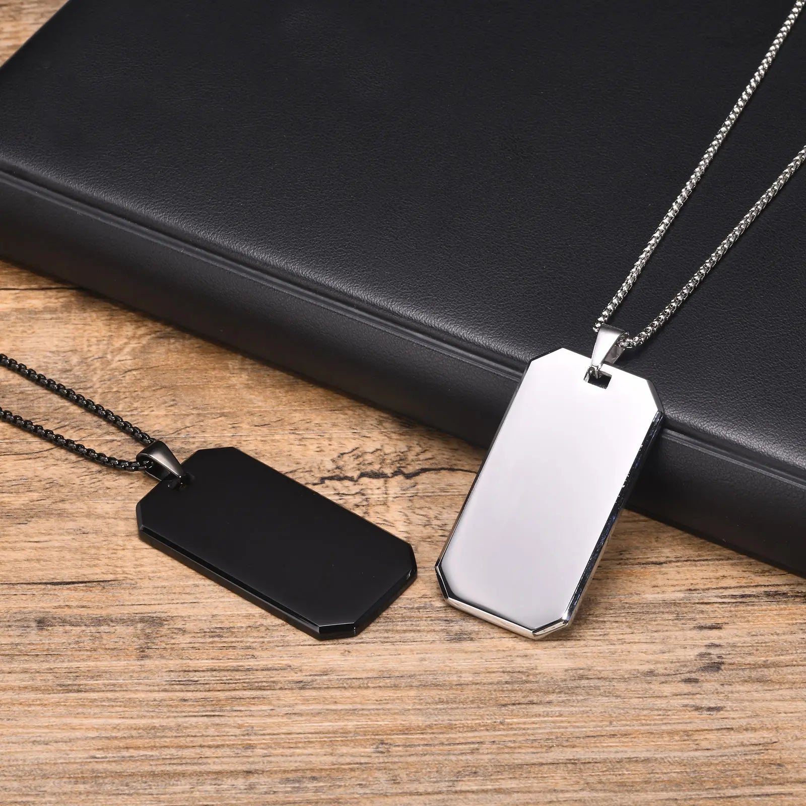 Blank Stainless Steel Beveled Edge Pendant