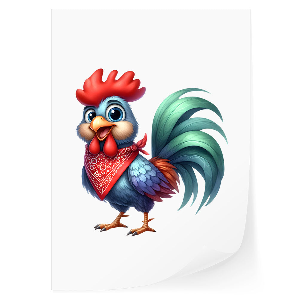 Watercolor Rooster DTF Transfer